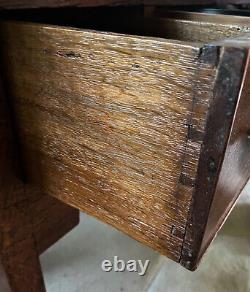 Antique English Tiger Oak Dressing Vanity Accent Table Lowboy 34 WE SHIP