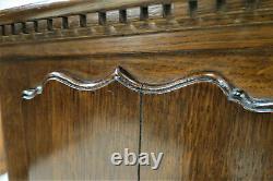 Antique English Tiger Oak Hanging Corner Cabinet
