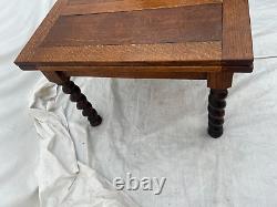 Antique Expanding Coffee Table Barley Twist Legs Quarter sawed Tiger Oak