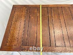 Antique Expanding Pub Dining Table Barley Twist Legs Quarter sawed Tiger Oak