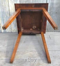 Antique Federal or Shaker Style Cherry & Tiger Maple Tavern Work Side Table 1860