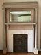 Antique Fireplace Mantel Made Of Tiger Oak With Removable Bronze Style Screen