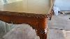 Antique French Carved Tiger Oak Parquet Table