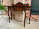Antique French Carved Tiger Oak Side Table Serpentine Louis Xv Nightstand Vanity