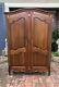Antique French Country Armoire Two Door Scalloped Apron Carved Shell Tiger Oak