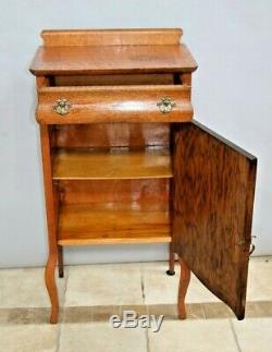 Antique French Country Cabinet Tiger Oak Sideboard Buffet Server pantry Table