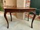 Antique French Country Carved Tiger Oak Table Desk Bureau Plat Kitchen Dining