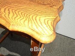 Antique French Country Tiger Oak Barley Twist Side Table Entry Table
