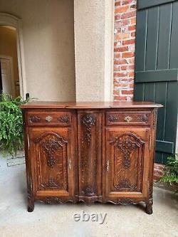 Antique French Sideboard Foyer Cabinet Louis XV Carved Tiger Oak 19th century