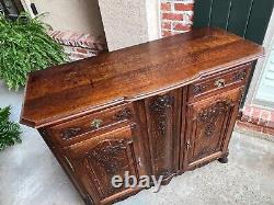 Antique French Sideboard Foyer Cabinet Louis XV Carved Tiger Oak 19th century