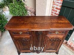 Antique French Sideboard Foyer Cabinet Louis XV Carved Tiger Oak 19th century