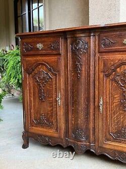 Antique French Sideboard Foyer Cabinet Louis XV Carved Tiger Oak 19th century