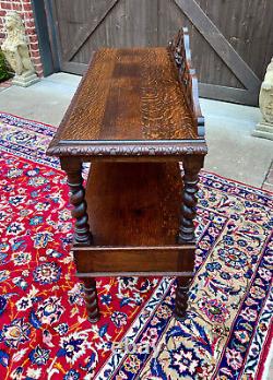 Antique French Sideboard Server Console Sofa Table Barley Twist Tiger Oak 19C