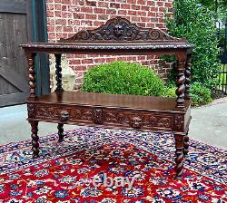 Antique French Sideboard Server Console Sofa Table Barley Twist Tiger Oak 19C