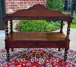 Antique French Sideboard Server Console Sofa Table Barley Twist Tiger Oak 19C