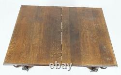Antique French Tiger Oak Dining Table, Writing Table Desk, France 1900, 1591