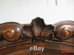 Antique French Wardobe Armoire Hutch Dresser Chest Carved Tiger Oak