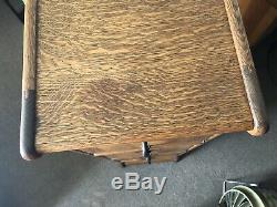Antique GLOBE WERNICKE 3 DRAWER FILE CABINET / Circa 1900 / Solid Oak Wood