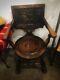 Antique German Carved Tiger Oak Drunken Monks Tavern Pub Chair Late 19th Century