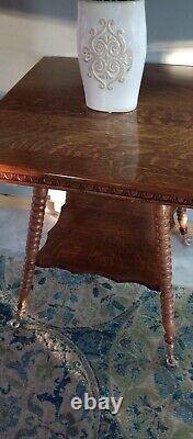 Antique Glass Ball and Claw Entry Center Parlor Table