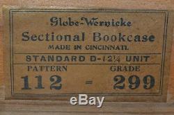Antique Globe Wernicke Barrister Arts & Crafts Mission Tiger Oak Book show case