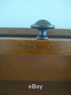 Antique Globe Wernicke Tiger Oak Double 4 Stack Barrister Bookcase 1915s Era