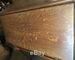 Antique Globe Wernicke Tiger Oak Stack Bookcase Desk Combo / Lots Of Tiger