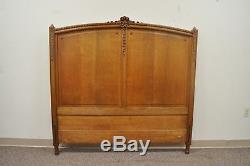 Antique Golden Tiger Oak Victorian Bed Frame Full Size High Back French Country