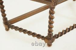 Antique Hall Table, Carved Tiger Oak, Barley Twist, Scotland 1910, B2538