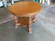 Antique Hand Carved Claw Foot Round Parlor Table With Shelf 36 Tiger Oak