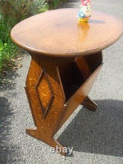 Antique Homettes oak book table, quarter sawn (tiger oak), beautiful colour