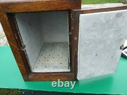 Antique Ice Box Refrigerator HumidorTiger Oak Wood