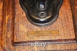 Antique Kellogg Crank Wall Mount Telephone 1900s Quartersawn Tiger Oak Phone
