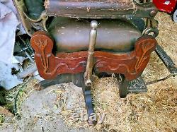 Antique Koken Congress Tiger Oak Claw Foot Barber ChairAll Original Unrestored