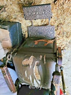Antique Koken Congress Tiger Oak Claw Foot Barber ChairAll Original Unrestored
