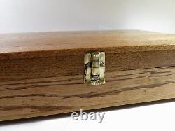 Antique Large Solid Tiger Oak Presentation/Display/Storage Box Restored