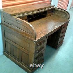 Antique Leyden & Van Beest Tiger Oak Roll Top Desk