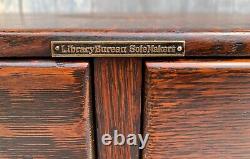 Antique Library Bureau Sole Makers Tiger Oak 2-Drawer File Card Cabinet c. 1905