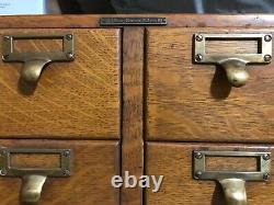 Antique Library Bureau Tiger Oak 4 Drawer File Box Card Catalog Cabinet