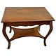 Antique Library Table Tiger Oak Carved Writing Desk Bookshelf Dove Tail Drawer