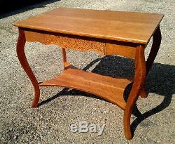 Antique Library Table Tiger Oak Pressed Skirt LARKINS SOAP CO. 1920 ERA
