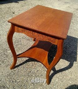Antique Library Table Tiger Oak Pressed Skirt LARKINS SOAP CO. 1920 ERA