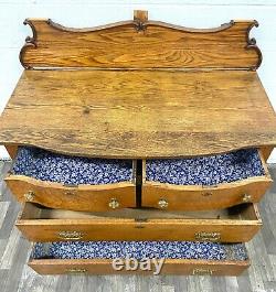 Antique Mission Arts and Crafts Tiger Oak Serpentine Dresser or Sideboard