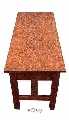 Antique Mission Oak Coffee Table In Heavy Flake Solid Tiger Oak
