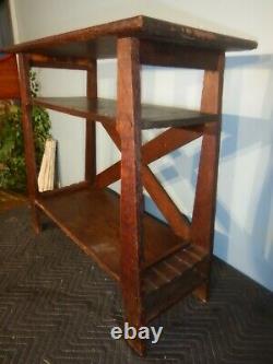 Antique Mission Oak Plant Stand table 29 high tiger oak arts & crafts