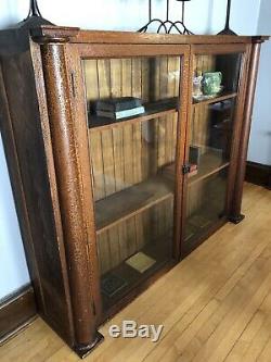 Antique Mission Tiger Oak Cabinet Arts & Crafts Bookcase Cabinet Historic Harley