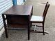 Antique Mission Tiger Oak Library Table Or Desk With Matching Chair
