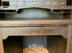 Antique Mission Tiger Oak Roll Top Desk, Stickley, Arts & Crafts Extremely Rare
