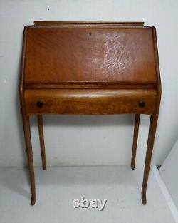 Antique Mission Tiger Oak Wood Drop Front Secretary Desk Bureau Victorian Ladies