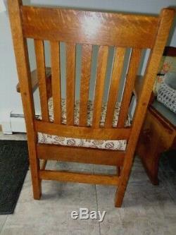 Antique Misson Arts & Crafts Tiger Oak Stickly Chair